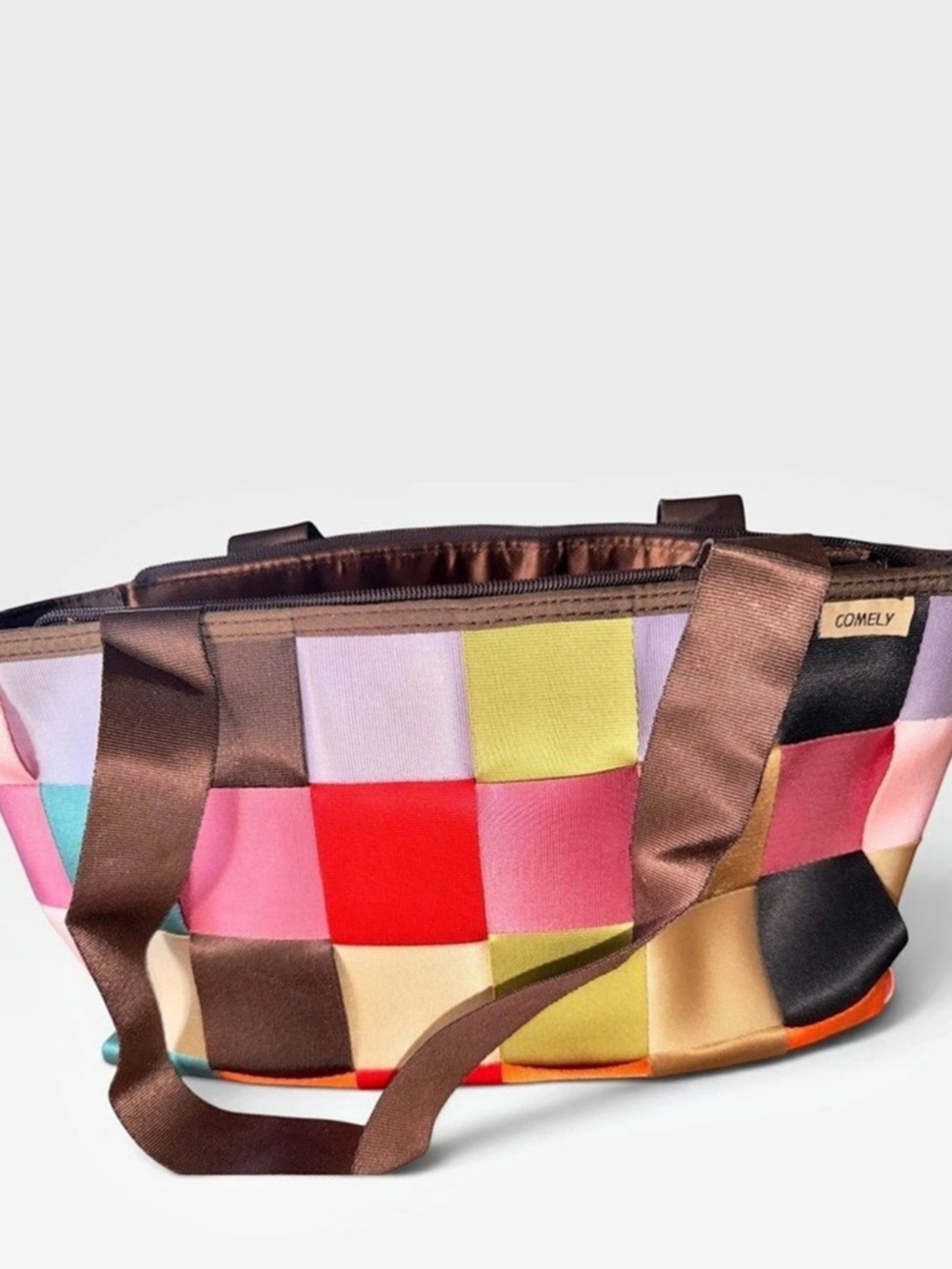 Comely Woven Seatbelt Patchwork Tote Bag